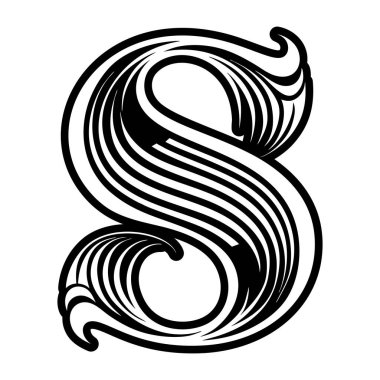 Glyph biçimi zarif harf s sembolü