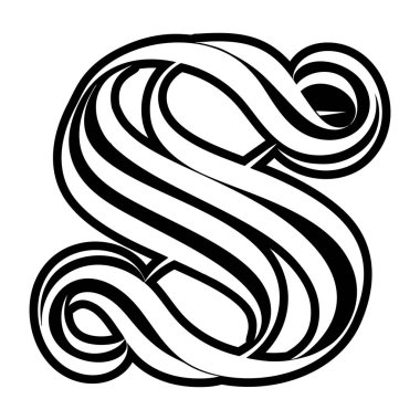 Minimalist harf s logosu katı biçimde