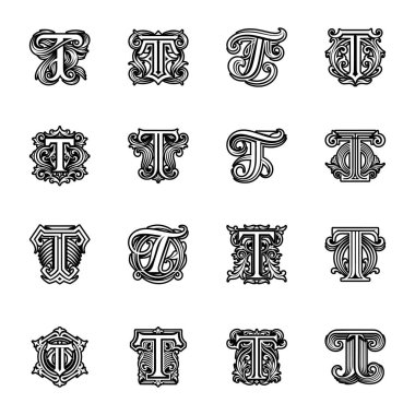 Yaratıcı harf t logosu kabartma biçiminde dizayn edildi