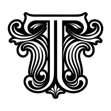 Yaratıcı harf t logosu kabartma biçiminde dizayn edildi