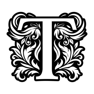 Katı biçimde hazırlanmış minimalist t harfi logosu