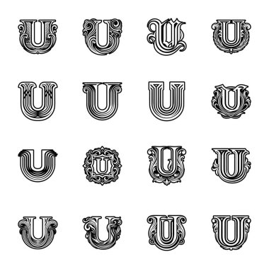 bir dizi monogram harf