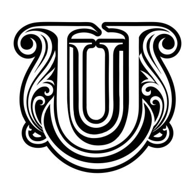 Katı biçimde hazırlanmış zarif harf u sembolü