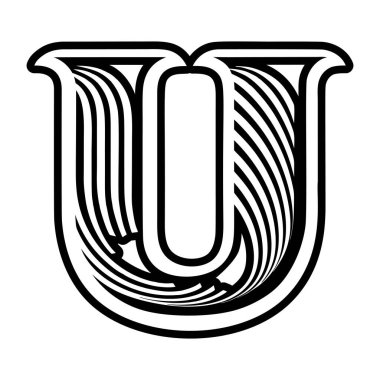 Minimalist harf u logosu katı biçimde