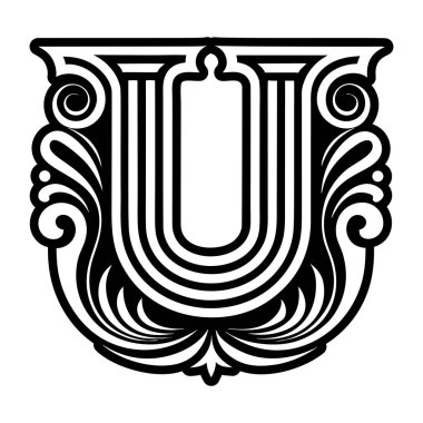 Katı biçimde hazırlanmış zarif u sembolü