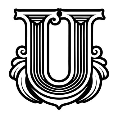 Glyph biçiminde tasarlanmış yaratıcı u logosu