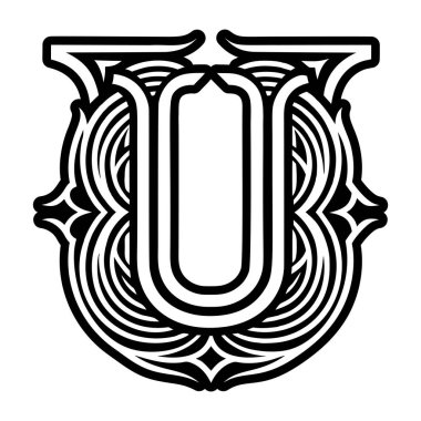 Minimalist harf u logosu katı biçimde