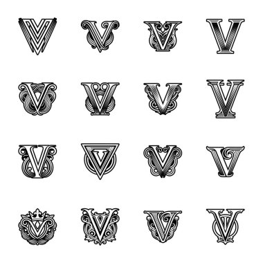 Minimalist harf v logosu sağlam biçimdedir