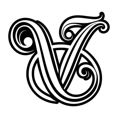 Minimalist harf v logosu sağlam biçimdedir