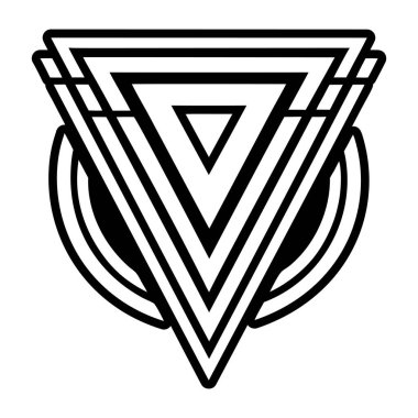 Katı biçimde hazırlanmış zarif V harfi sembolü