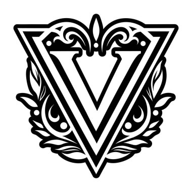 Minimalist harf v logosu sağlam biçimdedir