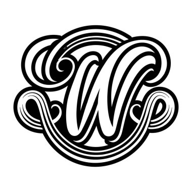 Katı biçimde tasarlanmış zarif w sembolü