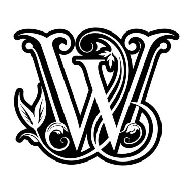 Katı biçimde işlenmiş zarif w sembolü