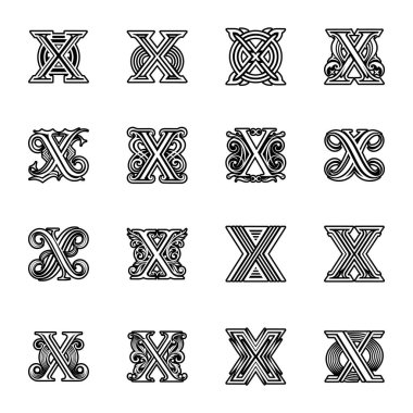 kaligrafik tasarım elementlerinin vektör kümesi