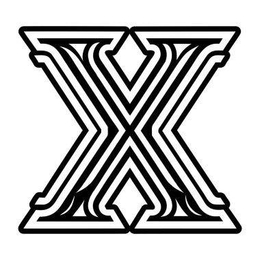 X harfi tam biçimli monogram