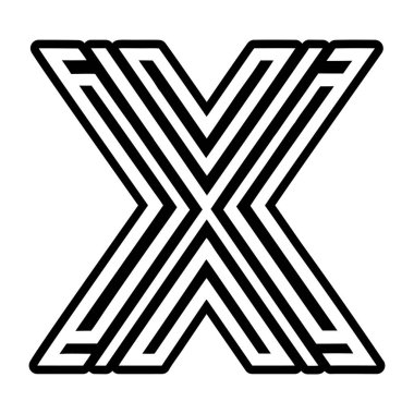 X harfi tam biçimli monogram