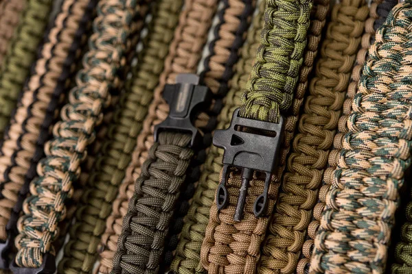 Armbänder Aus Geflochtenem Seil Paracord — Stockfoto