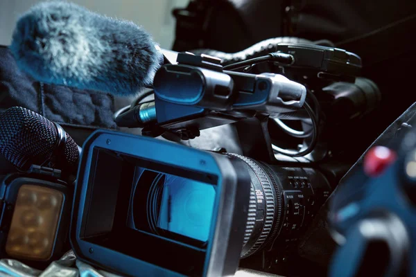 Video Camera Microphone Television Studio — Stock Photo, Image