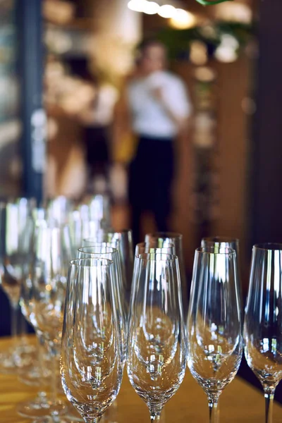 Prázdnou Sklenici Sklenice Šampaňské Oslavu — Stock fotografie