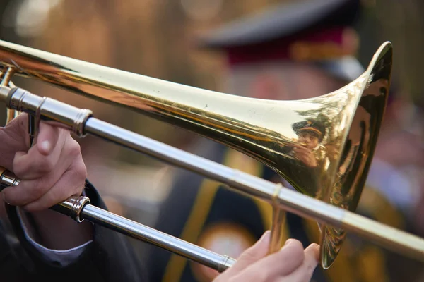 Militärmusiker Spielt Auf Pfeife Orchester — Stockfoto