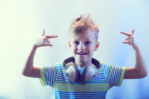 Kleine Jongen Rock Muziek Liefhebber — Stockfoto