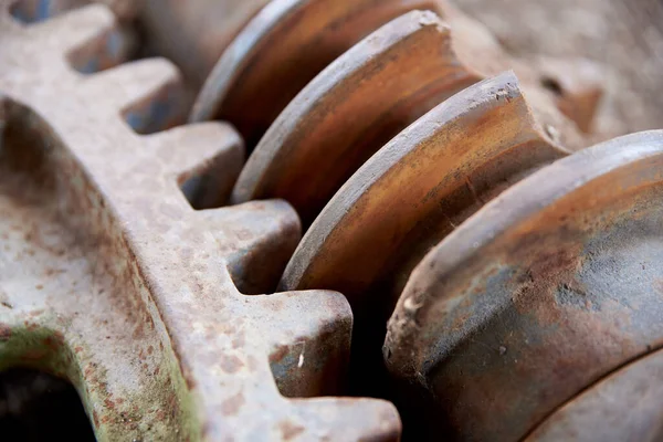 Old Abandoned Mill Antique Millstone Mechanism — Stock Photo, Image