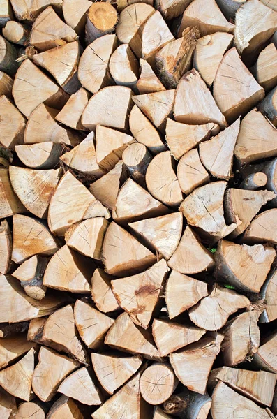 Chopped Pine Firewood Triangular Shape Folded — Stock Photo, Image