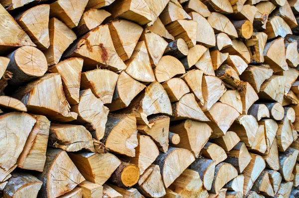 Firewood Different Shapes Folded Close Background — Stock Photo, Image