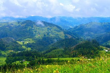 dağ yamaçları Karpatlar, güzel bir doğal manzara. Ukrayna