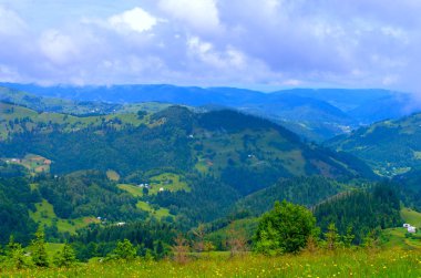 dağ yamaçları Karpatlar, güzel bir doğal manzara. Ukrayna