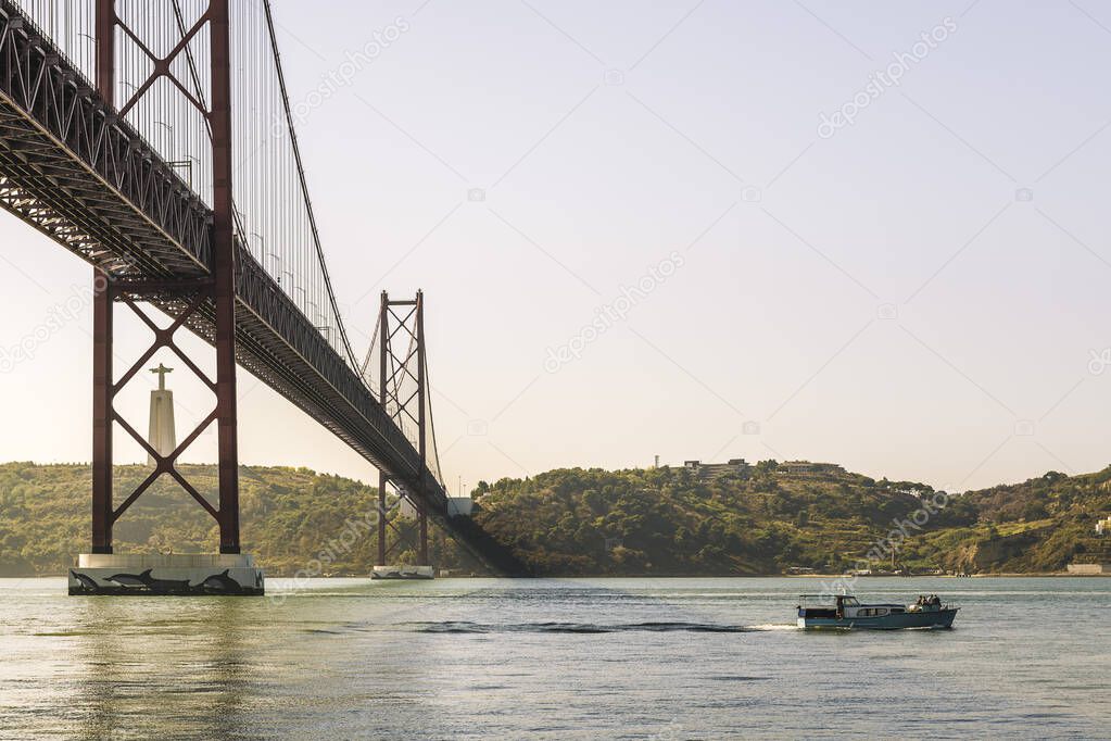 25 April bridge over Tagus river in Lisbon
