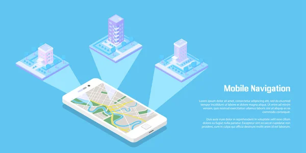 Mobile navigation concept — Stock Vector