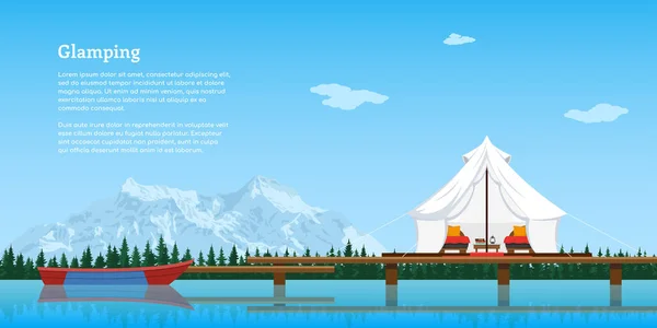 Glamping concept banner — Stock Vector