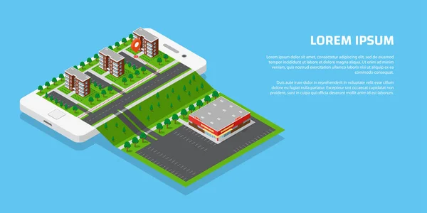 Conceito de navegação móvel —  Vetores de Stock