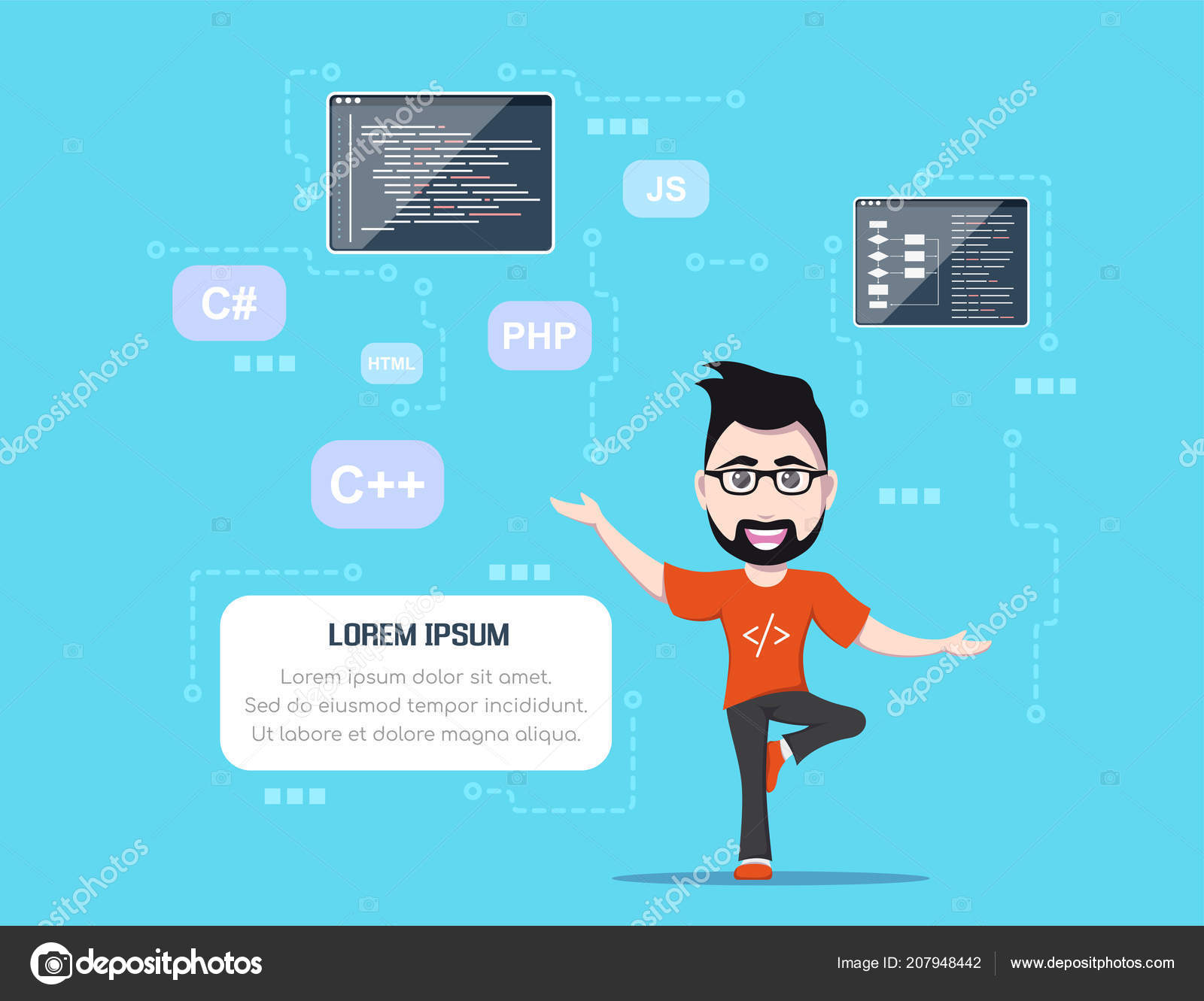 Programmer man character Stock Vector Image by ©Den.the.Grate@gmail.com ...