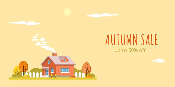 Banner de venta de otoño — Archivo Imágenes Vectoriales