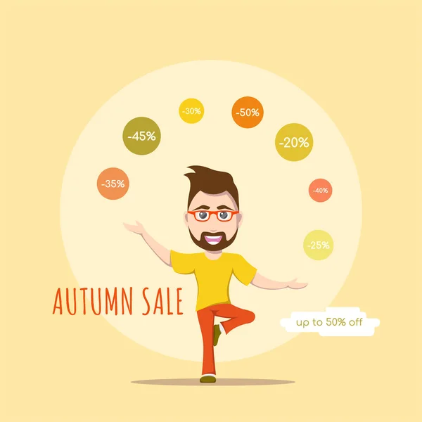 Autumn sale concept — Stock Vector