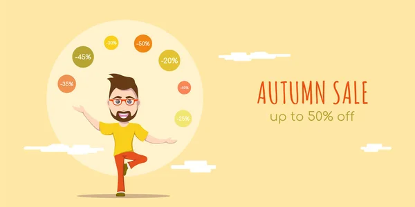 Concepto de venta de otoño — Vector de stock