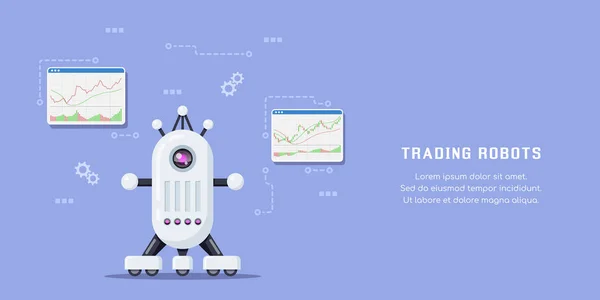 Robô de negociação mercado de ações — Vetor de Stock