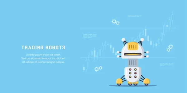 Stock market trading robot — Stock Vector