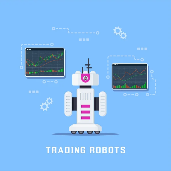 Borsa ticaret robot — Stok Vektör