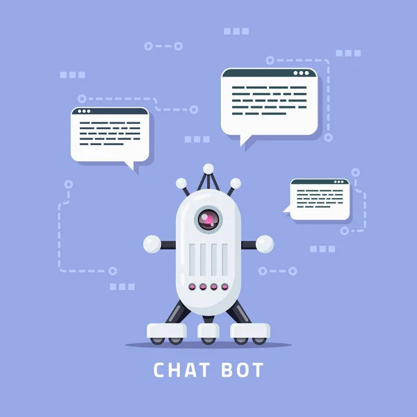 Bandiera di concetto di chat bot — Vettoriale Stock