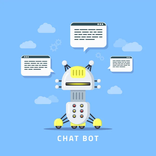 Chat bot conceito banner — Vetor de Stock