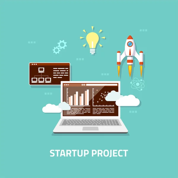 Banner für Startup-Projekte — Stockvektor