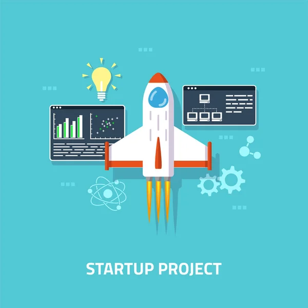 Start projekt banner — Stock vektor