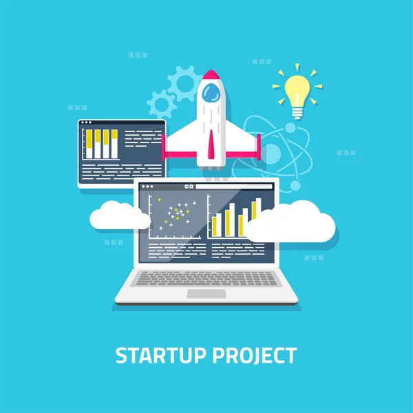 Banner für Startup-Projekte — Stockvektor