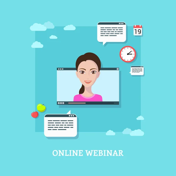 Banner concettuale webinar online — Vettoriale Stock