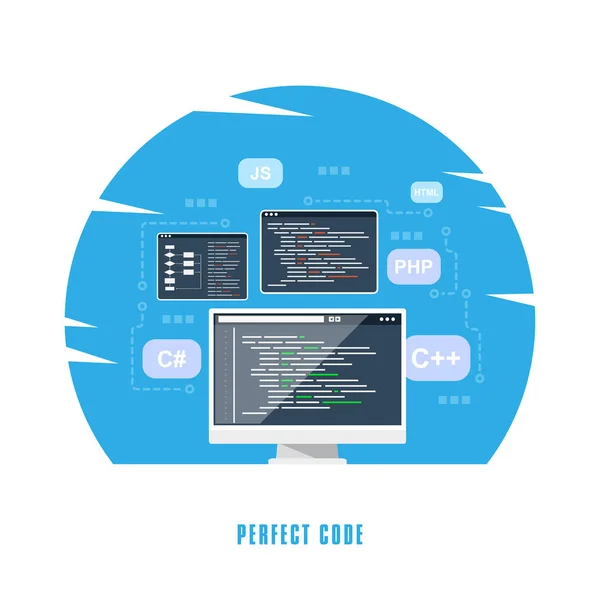 Conceito de desenvolvimento de software —  Vetores de Stock