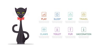 Kedi yaşam tarzı Infographic