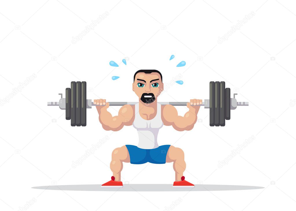 Strong man doing squats